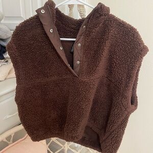 cute brown pull over vest